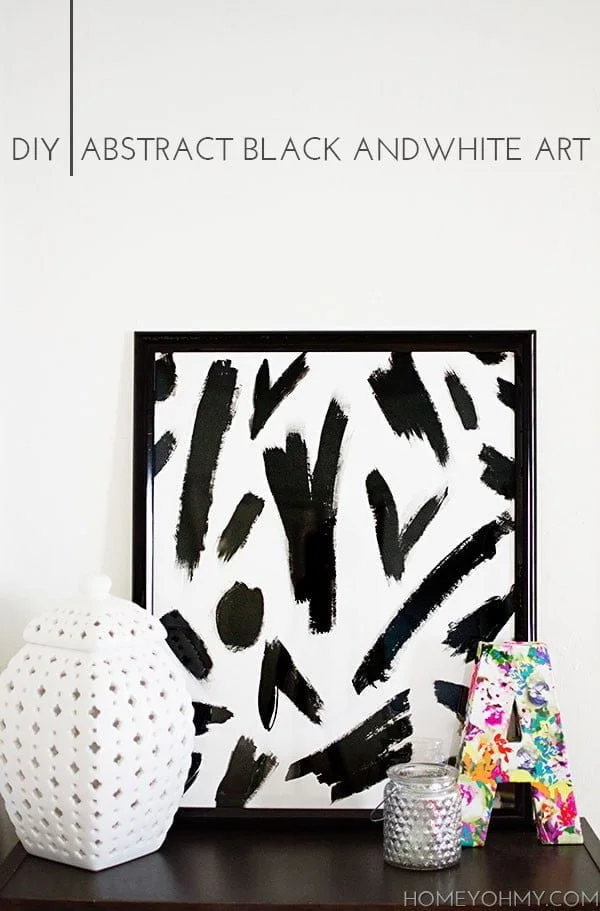 DIY Abstract Black and White Art     