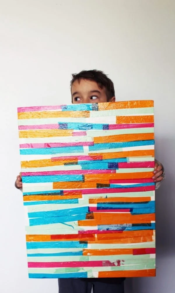 DIY Abstract Art for Kids with Tissue Paper     