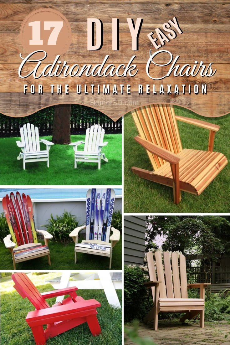 If you like to relax you need to build these DIY Adirondack chairs. They are easy enough for beginners. Great list! #DIY #woodworking #furniture
