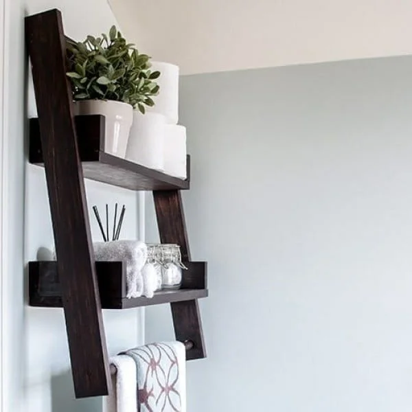 DIY Floating Ladder Shelf   decor    