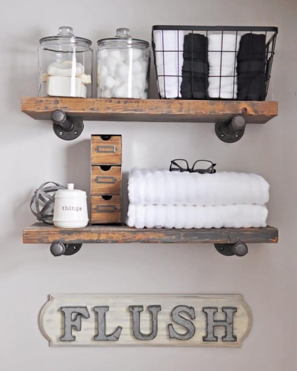 How to Build DIY Industrial Pipe Shelves   decor    