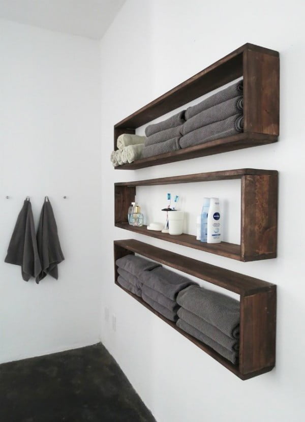 DIY Wall Shelves in the Bathroom decor
