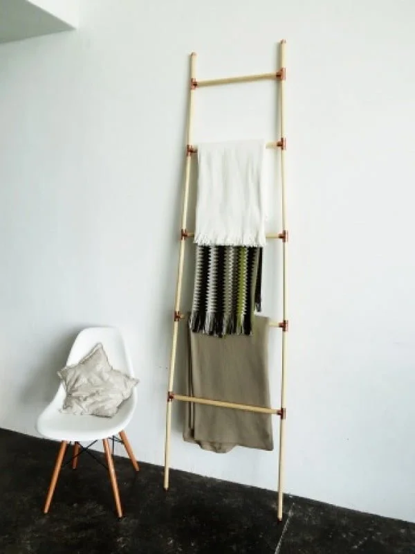 A DIY blanket ladder by Ama Ryllis     