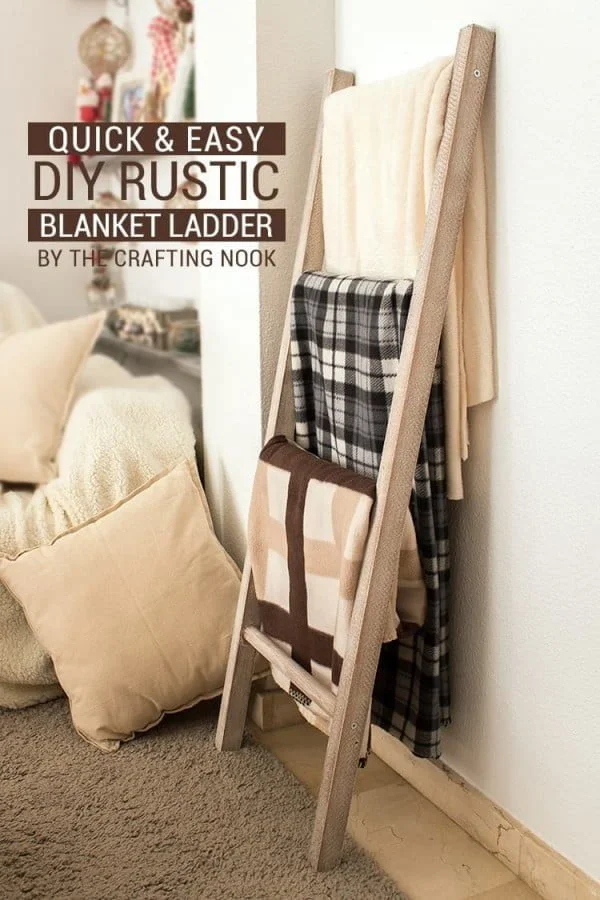 Quick & Easy DIY Rustic Blanket Ladder     