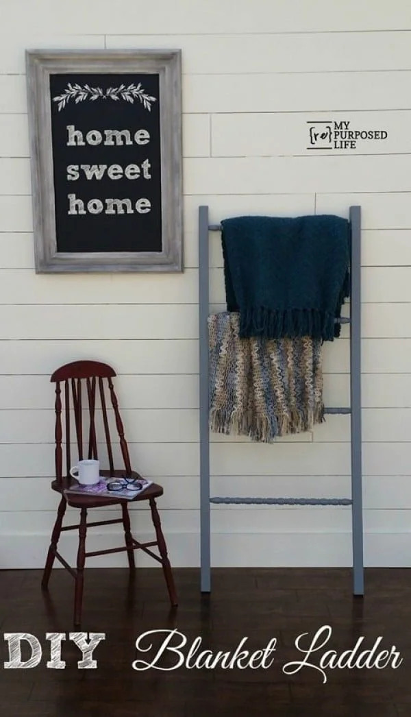 DIY Blanket Ladder Repurposed Crib Spindles     