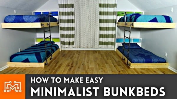 Easy Double Bunk Beds // Woodworking How To #DIY #furniture #bedroomdecor #homedecor