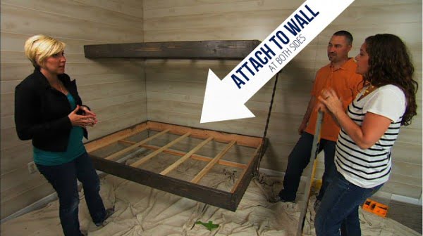 Floating Bunk Beds Tutorial {Knock It Off DIY Project} #DIY #furniture #bedroomdecor #homedecor