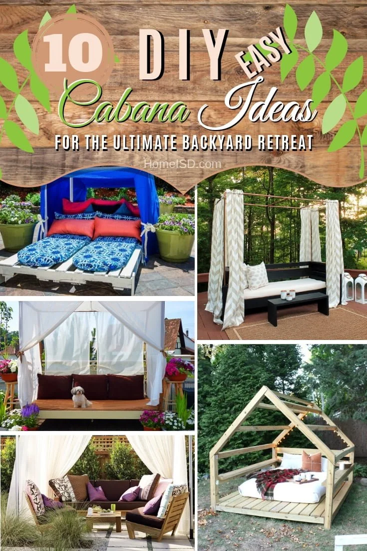 Build the ultimate backyard retreat with a DIY cabana. Choose from these easy ideas! #DIY #woodworking #backyard