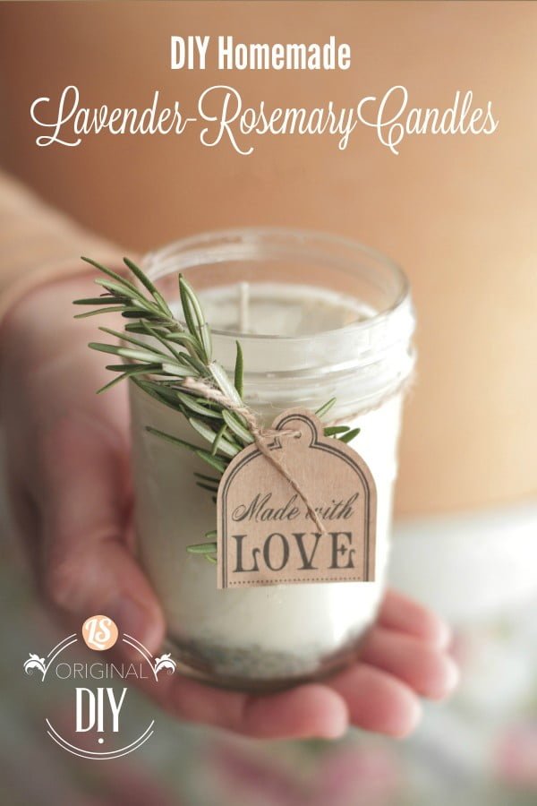 DIY Homemade Candles (with natural lavender-rosemary scent)