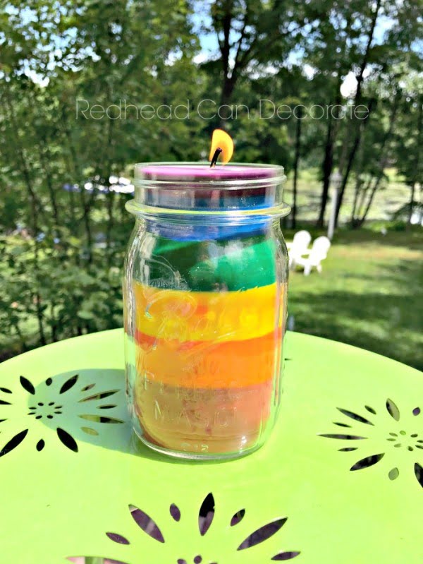 DIY Crayon Rainbow Candle