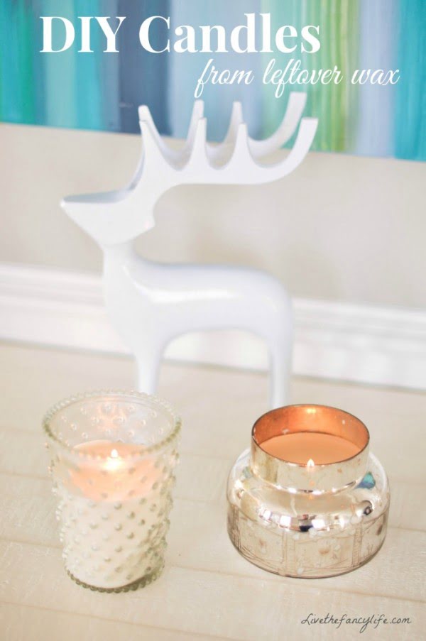 DIY: Making new candles out of leftover wax and old candle jars -