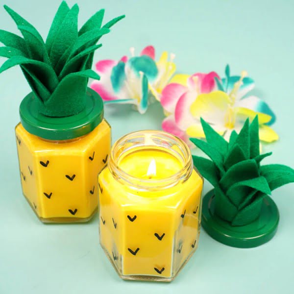 Easy DIY Pineapple Candles