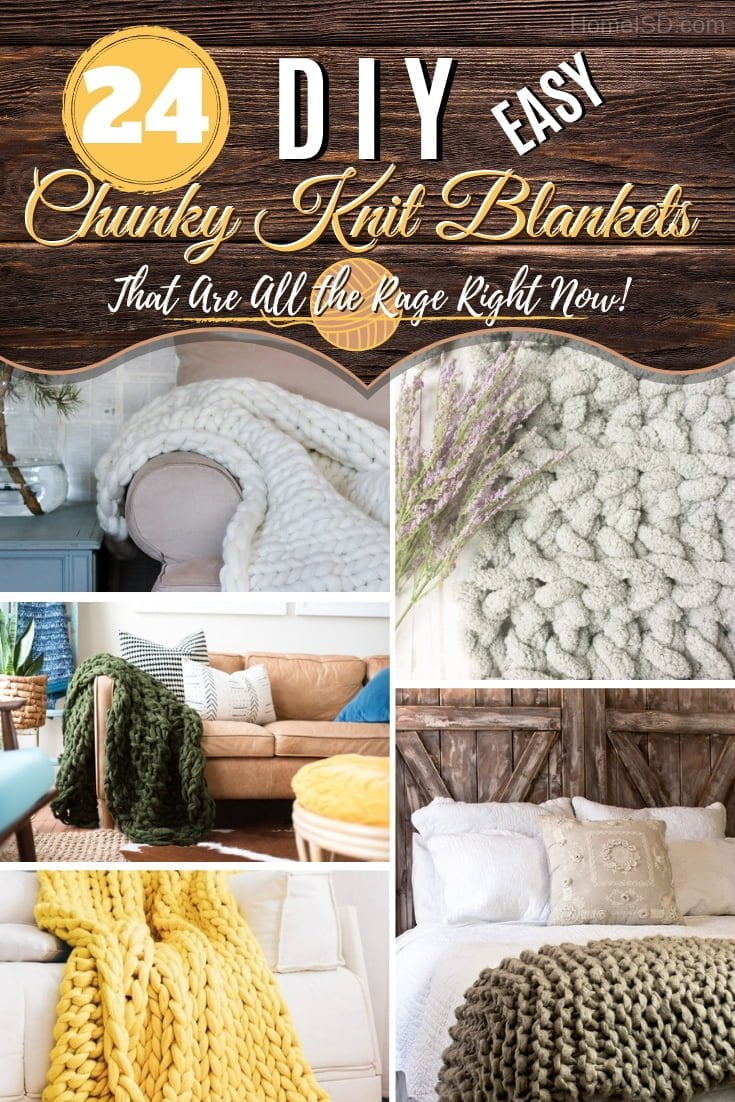 24 Easy DIY Chunky Knit Blankets That Are All The Rage