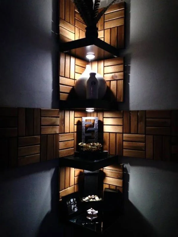 Functional Corner Wall Art Shelves