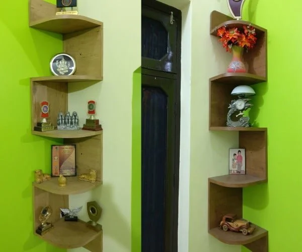 DIY Corner Shelves