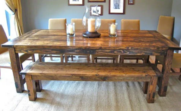 How to Make a DIY Farmhouse Dining Room Table: Restoration Hardware Knockoff    