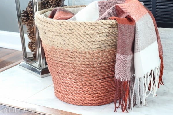 DIY Metallic Rope Throw Basket Tutorial