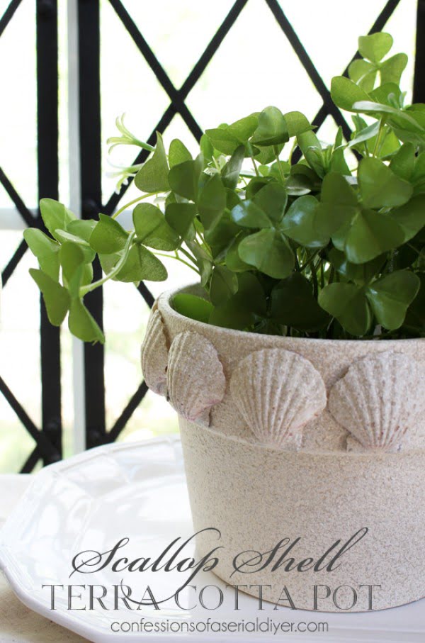 Scallop Shell Terra Cotta Pot {Terra Cotta Pot Challenge}