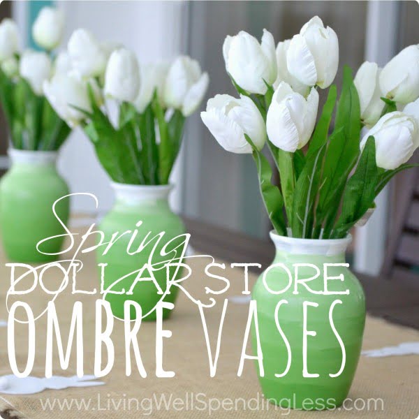 Dollar Store DIY Ombre Vases