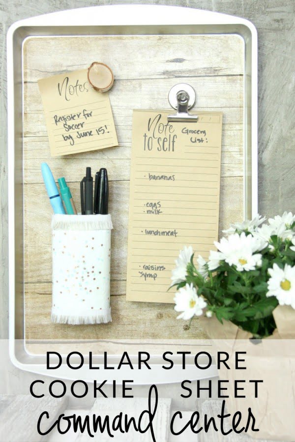 How to DIY a Magnetic Organizer from a Dollar Store Cookie Sheet