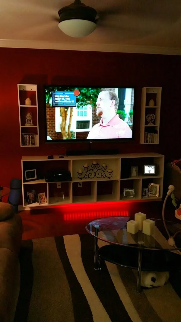 Wall Mounted Plywood Entertainment Center    