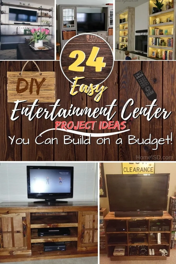 Build a home entertainment center for the whole family to enjoy and save a ton of money doing it. Here are 24 amazing ideas. Great list! #DIY #woodworking #furniture #homedecor
