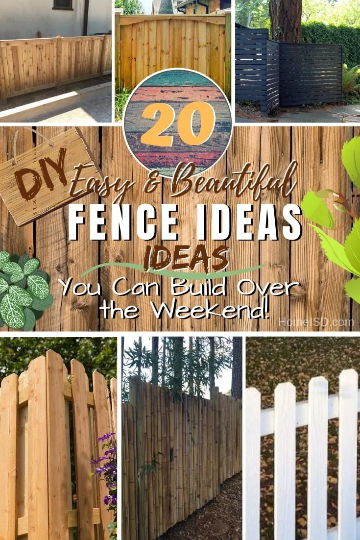 Build a beautiful DIY fence for your privacy, garden and home. These are 20 best project ideas to choose from. Great list! #DIY #woodworking #backyard #garden
