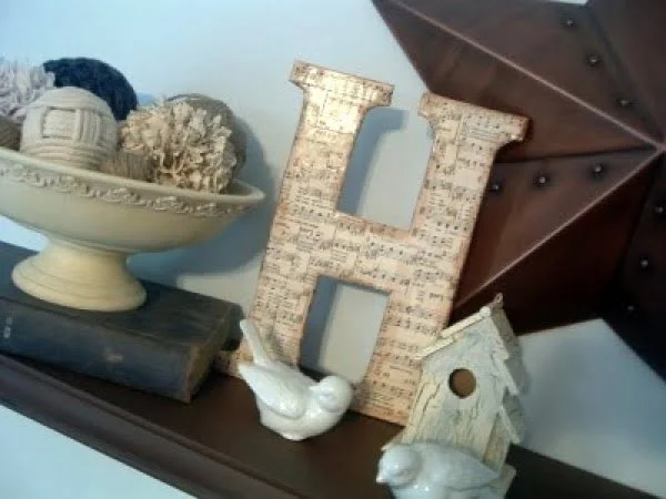 DIY Chipboard Monogram {Sheet Music Letter}