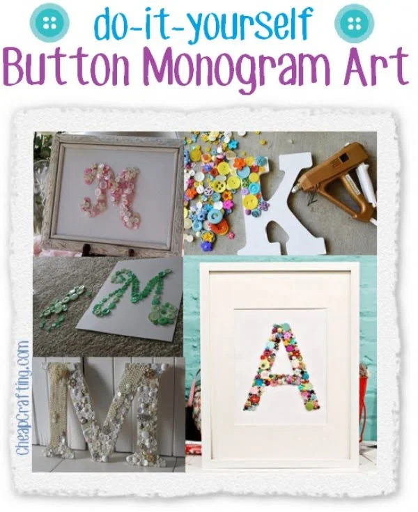 DIY Button Monogram Art Decor