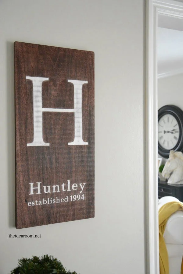 DIY Monogram Initial Sign