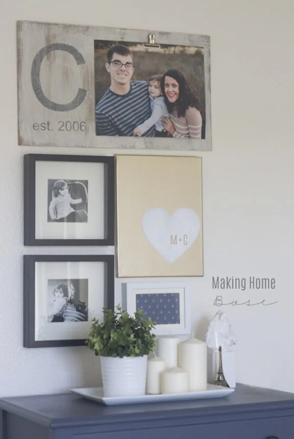 DIY Monogram Photo Clipboard From Scrap Wood