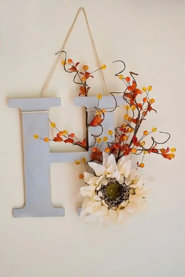 DIY Fall Monogram Door Decor