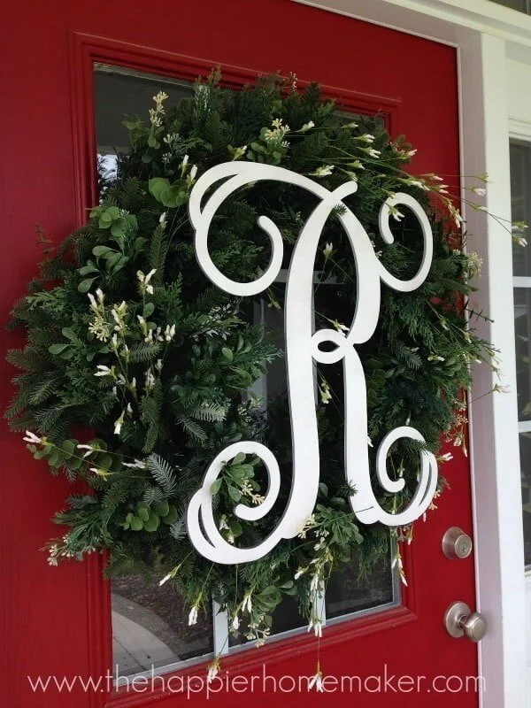 DIY Monogram Spring Wreath