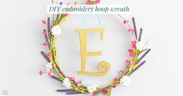 DIY Monogram Embroidery Hoop Wreath