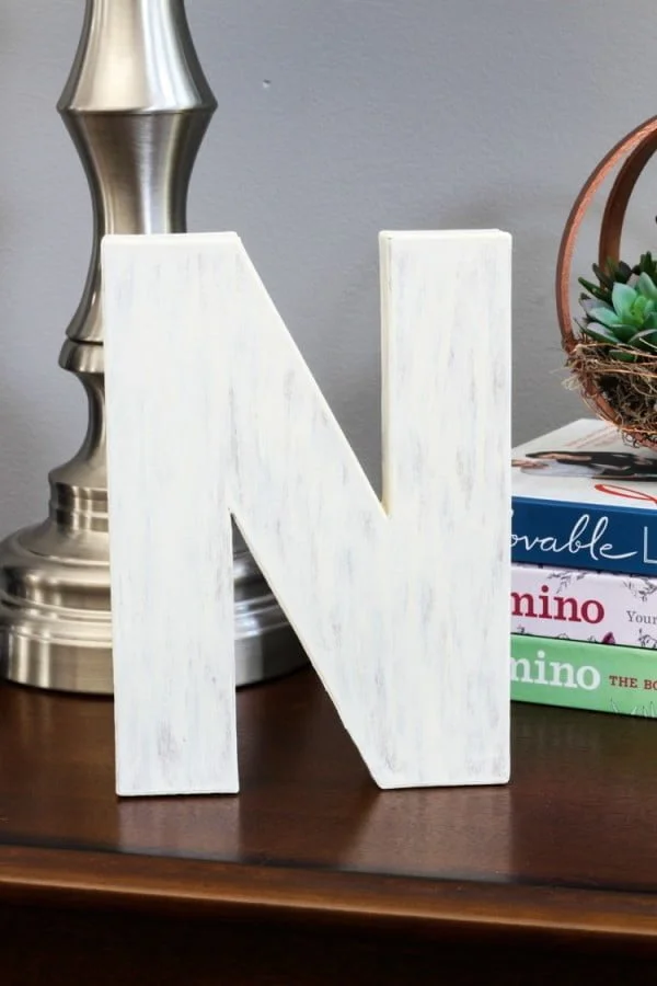 DIY Letter Decor: Wood-Look Painted Monogram
