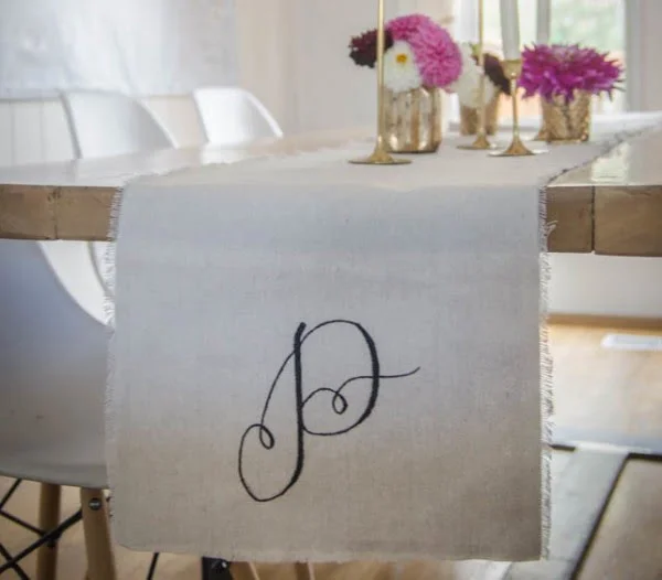 DIY Monogrammed Table Runner
