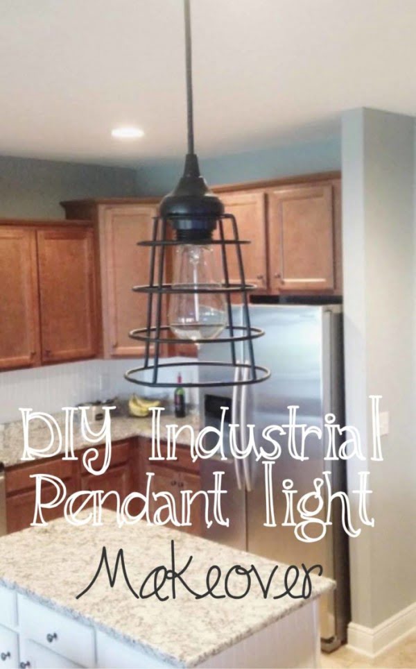 DIY Industrial Farmhouse Pendant Light #DIY #homedecor #pendantlights #lighting