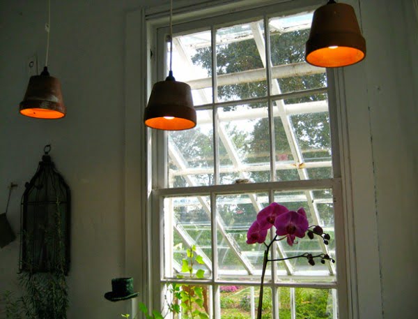 DIY Pendant Lamps From Garden Pots #DIY #homedecor #pendantlights #lighting