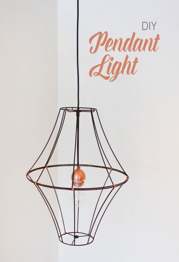 DIY Pendant Light #DIY #homedecor #pendantlights #lighting