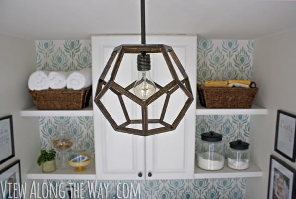 DIY Dodecahedron Pendant Light {And an Announcement!!} #DIY #homedecor #pendantlights #lighting