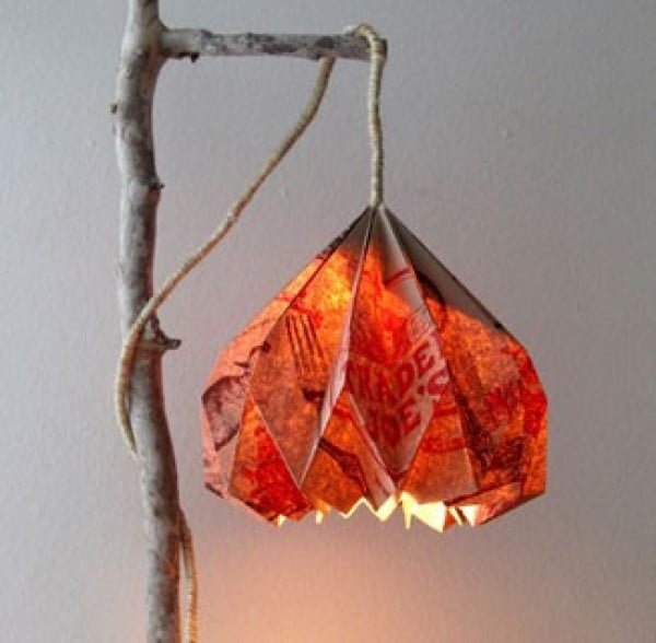 Easy DIY Pendant Light with Beautiful Origami Lampshade #DIY #homedecor #pendantlights #lighting