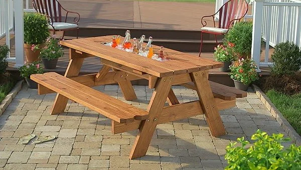 DIY Picnic Table with Built-in Cooler     