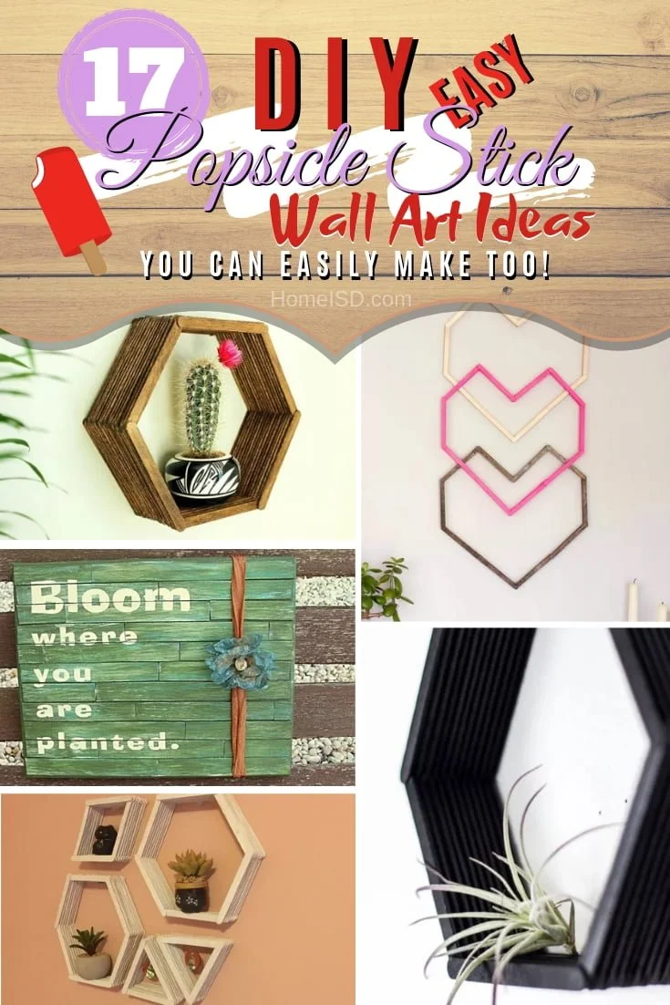 This is how you can make DIY popsicle stick wall art for amazing decor. Check out these great ideas! #DIY #homedecor #wallart