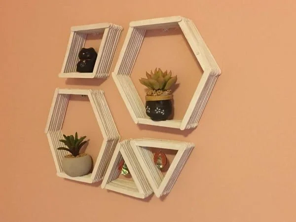DIY Geometric Wall Shelves    