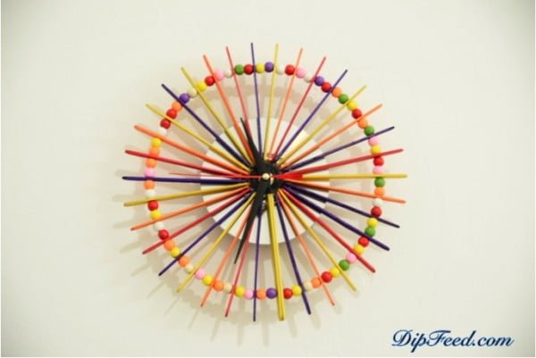 Learn How to Make an Cool Wall Clock from Popsicle Sticks and Beads    