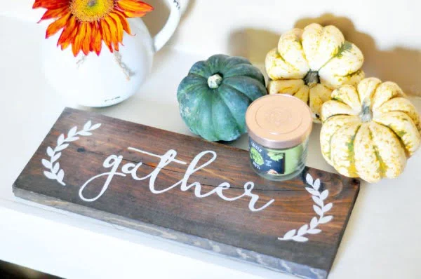 DIY Wood Gather Sign     