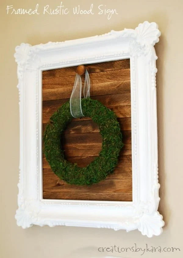 DIY framed rustic wood sign     