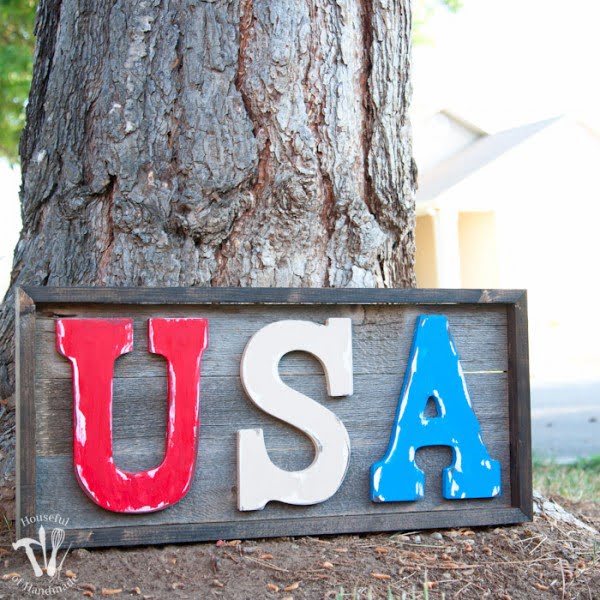 Easy DIY Rustic USA Wood Sign     