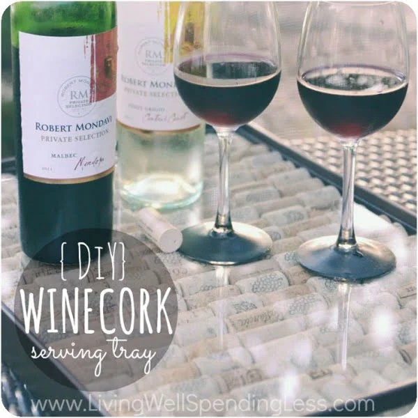 DIY Wine Cork Serving Tray     