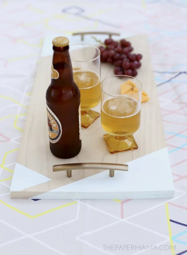 Color Block Serving Tray DIY     